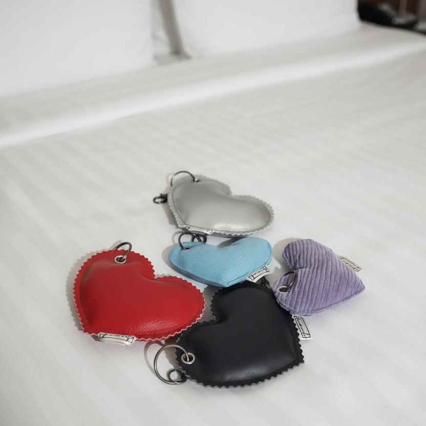 Heart Keychains with text
