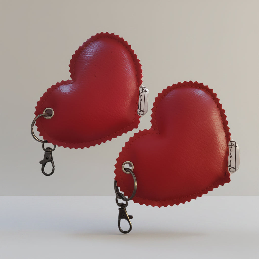 Heart Keychains with text