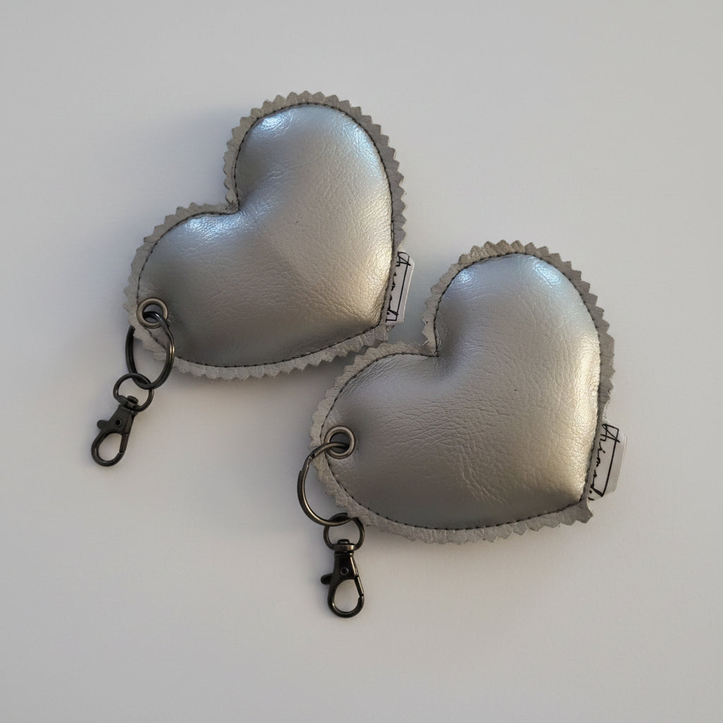 Heart Keychains with text